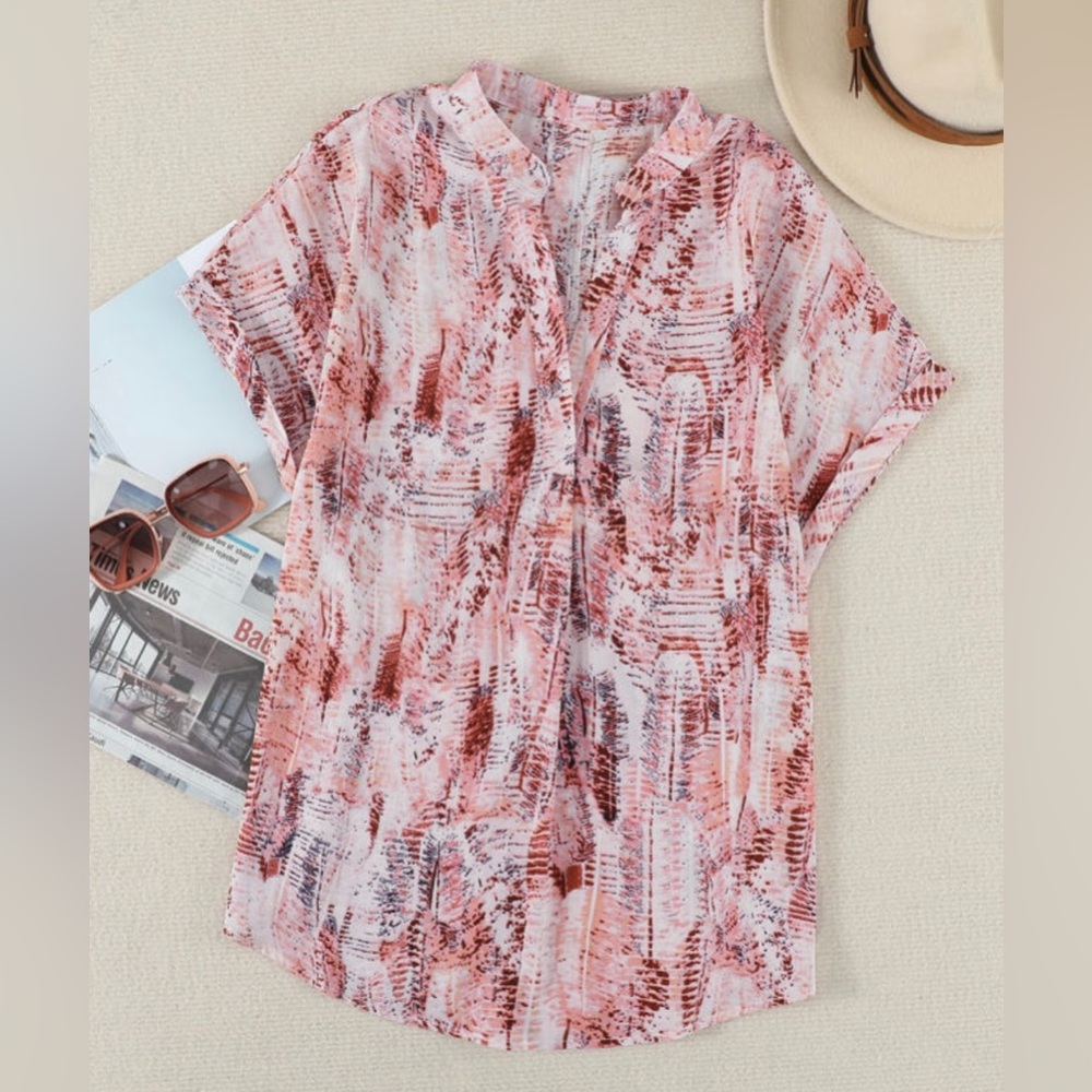Light Pink Toss and Tumble Short Sleeve Pocket Top - Picture 8 of 9